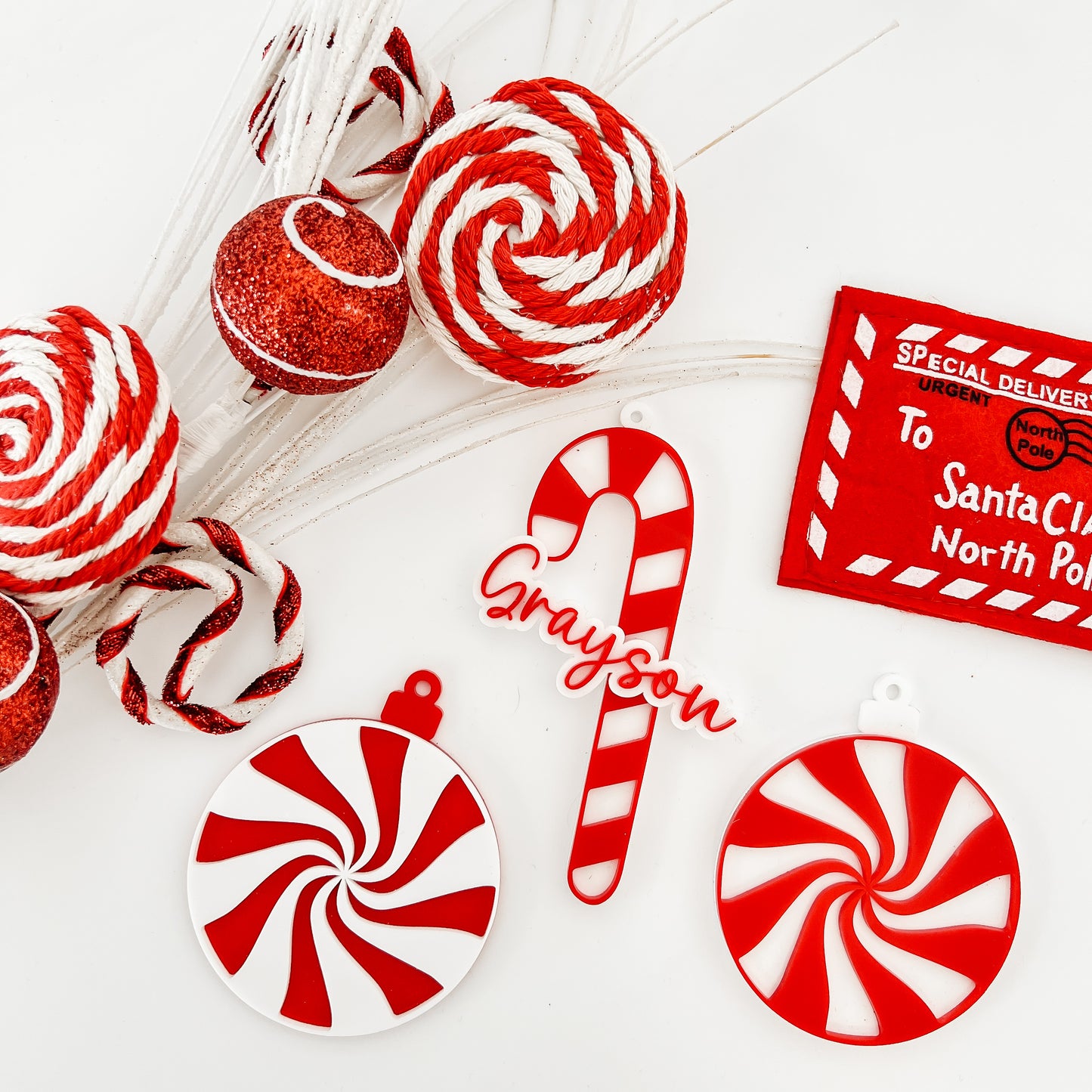 3D ACRYLIC CANDY CANE DECORATION