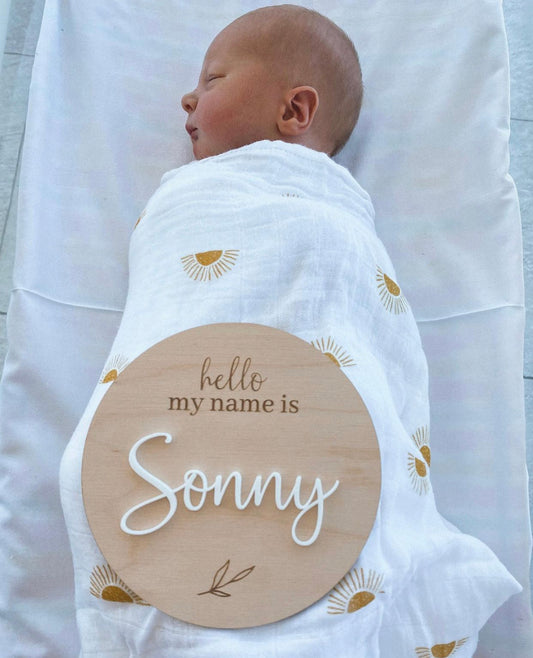 BIRTH ANNOUNCEMENT PLAQUE WITH BABY NAME
