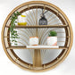 CANE ROUND WALL SHELF - NATURAL