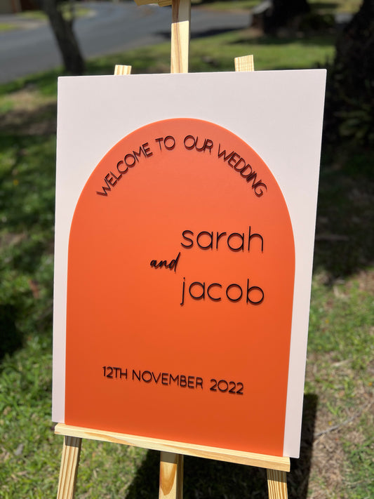 ARCHED ACRYLIC LAYERED SIGN