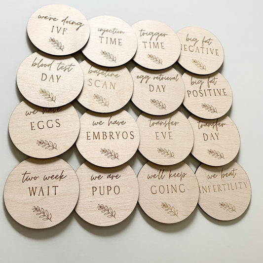 IVF MILESTONE PLAQUE SET