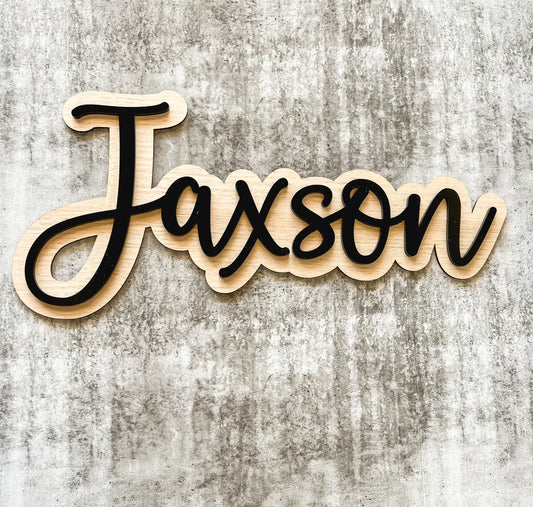 LAYERED NAME SIGN - WOOD & ACRYLIC