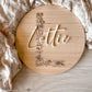 WOODEN FLORAL PLAQUE WITH 3D NAME