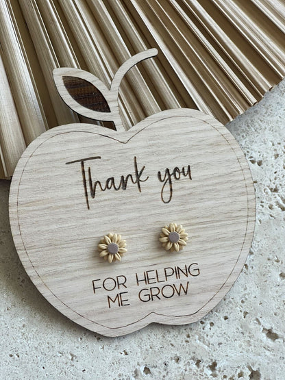 TEACHER THANK YOU EARRINGS & PLAQUE