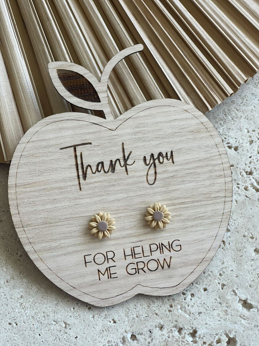 TEACHER THANK YOU EARRINGS & PLAQUE