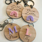 BAG TAG KEYRING WITH NAME & 3D INITIAL