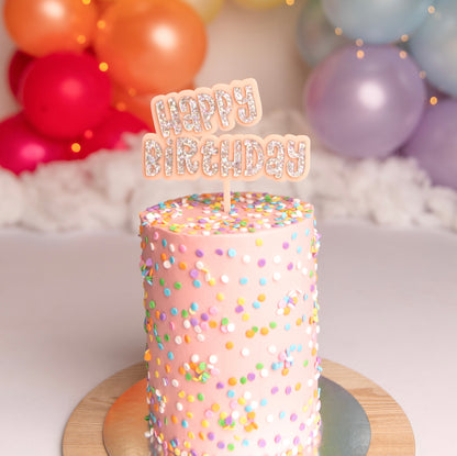 HAPPY BIRTHDAY CAKE TOPPER
