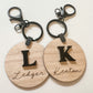 BAG TAG KEYRING WITH NAME & 3D INITIAL