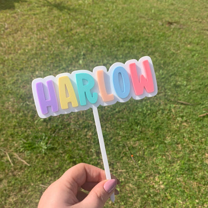 RAINBOW NAME CAKE TOPPER