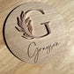 WOODEN NAME PLAQUE WITH 3D INITIAL