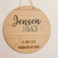 ROUND WOODEN NAME WALL SIGN