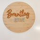 ROUND WOODEN NAME WALL SIGN
