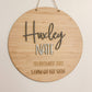 ROUND WOODEN NAME WALL SIGN