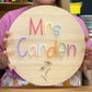 WOODEN TEACHER NAME SIGN