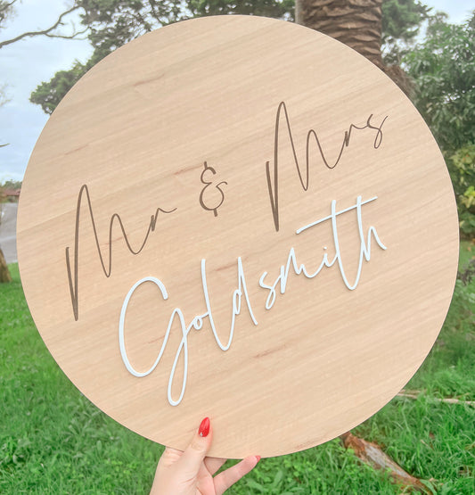 ROUND WOODEN LAYERED SIGN