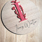 WOODEN NAME PLAQUE WITH 3D INITIAL